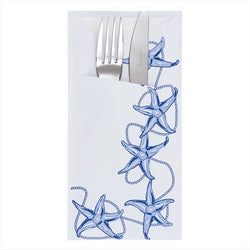 Pochette couverts + serviette 'just in time - antibes' 90 + 10pe g/m² 11,2x22,5 cm blanc cellulose - carton de 400