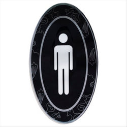 PLAQUE AUTO-ADHESIVE "MESSIEURS" 12,5x20,5 CM NOIR ACRYLIQUE - vendu par 1 unités (Prix unitaire = 8 euros)