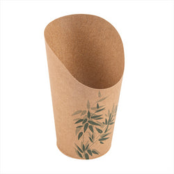 GOBELETS A FRITES OUVERTS 'FEEL GREEN' 16 OZ - 480 ML 200 + 25 PE G/M2 Ø8,5x13,5 CM MARRON CARTON - vendu par 50 unités (Prix unitaire = 0,104 euros)