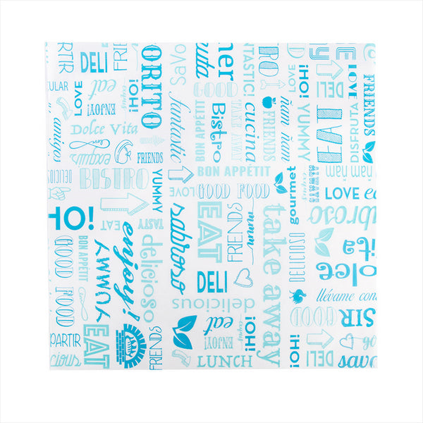 Emballage pour panier de présentation' parole' 31x31cm bleu ingraissable - vendu par 4000 (PU 0,025€)