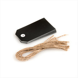 12 U. ÉTIQUETTES D'ARDOISE 5,1x9,2 CM NOIR CARTON - vendu par 50 unités (Prix unitaire = 2,7 euros)