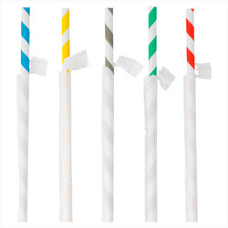Pailles multicouleurs sous sachets ø0,60x20 cm assorti papier - vendu par 6000 unités