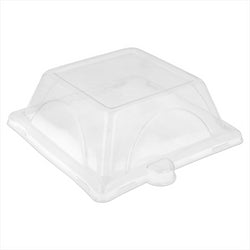 COUVERCLES POUR RÉFÉRENCE 215.90 COMPOSTABLE ET BIODEGRADABLE 16,4x16,4x4 CM TRANSPARENT PET 
