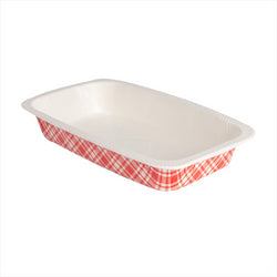 Barquettes thermo fixantes gn1/4 'vichy' 1210 ml 430 g/m2 + 25g/m2  pet 26,3x16x4,5 cm blanc carton - vendu par 400 unités (prix unitaire = 0,3375 euros)