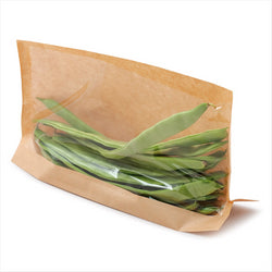 SACS AVEC BASE ET FENÊTRE 'KANGOO PACK' 40 G/M2 + 15 PLASTIQUE PP 21x16/12x3 CM NATUREL KRAFT - vendu par 100 unités (Prix unitaire = 0,041 euros)