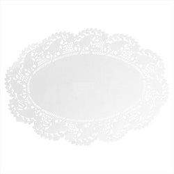DENTELLE OVALE AJOURÉE 53 G/M2 27x18 CM BLANC PAPIER - vendu par 250 unités (Prix unitaire = 0,0197 euros)