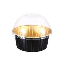 Moules pâtisserie 125ml ø8,5x3,5cm or/noir aluminium - vendu par 100 (PU 0,31€)