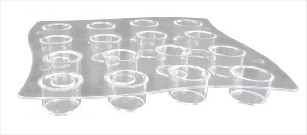 SUPLASTIQUE PPORTS POUR 16 VERRINES TUBES 15,5x15,5x1,6 CM TRANSPARENT PLASTIQUE PS - vendu par 2 unités