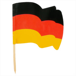 Petits drapeaux "allemagne" 4x3/6,5 cm assorti bois - vendu par 144 (PU 0,011€)