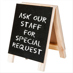 MINI ARDOISES CHEVALET 2 FACES 10x14 CM NOIR BOIS - vendu par 12 unités (Prix unitaire = 5 euros)