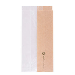 SACHETS POUR SANDWICHES 'CORNER WINDOW' 40 G/M2 9+5,5x18 CM NATUREL KRAFT - vendu par 250 unités (Prix unitaire = 0,0265 euros)
