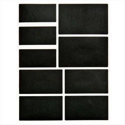 2 FEUILLES (18 U.) ÉTIQUETTES RECTANGULAIRES NOIR VINYL - vendu par 12 unités (Prix unitaire = 3,95 euros)