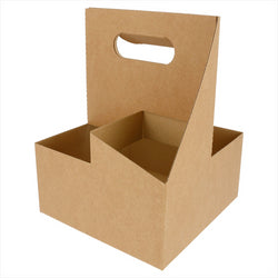 PORTE-GOBELETS, 4 GOBELETS 18x18x24 CM NATUREL KRAFT - vendu par 200 unités (Prix unitaire = 0,71 euros)