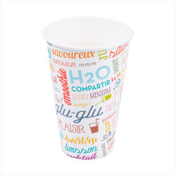 Gobelets 'parole' 12 oz - 360 ml 265 + 18 pe g/m2 ø8x12 cm blanc carton - carton de 2000 unités