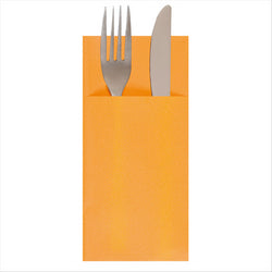 DESTOCKAGE ! Serviettes kangourou 55g/m² 33x40cm mandarine airlaid style tissu - carton de 700