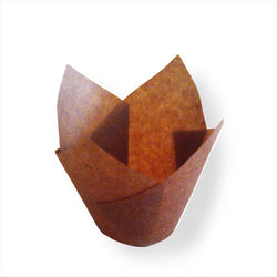 MUFFIN CUP 'TULIP' 50 G/M2 15x15 CM MARRON INGRAISSABLE - vendu par 1000 unités (Prix unitaire = 0,035 euros)