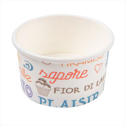 POTS À GLACES 'PAROLE' 70 ML 210 + 18 PE G/M2 Ø6,5x3,9 CM BLANC CARTON