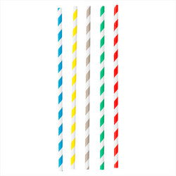 Pailles flexibles à franges ø0,60x23 cm assorti papier - vendu par 250 unités