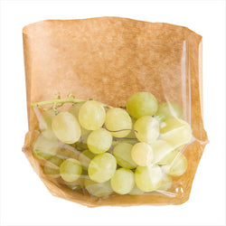 SACHETS AVEC BASE ET FENÊTRE 'TURTLE PACK' 50 G/M2 + 15 PLASTIQUE PP 20x15x4/4 CM NATUREL KRAFT - vendu par 100 unités (Prix unitaire = 0,047 euros)