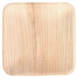 Assiettes carrées 'palmier' 15x15x1,5 cm naturel palmier - carton de 200 unités