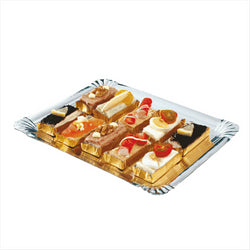PLATEAUX TRAITEUR DEUX FACES 1100 G/M2 32x42 CM ARGENT/OR CARTON - vendu par 100 unités (Prix unitaire = 0,88 euros)