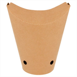 GOBELET À FRITES AVEC FERMETURE 16OZ - 480 ML 200 + 25 PE G/M2 8,5x14 CM MARRON CARTON - vendu par 50 unités (Prix unitaire = 0,104 euros)