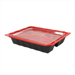 Barquettes micro-ondable repas individuel 22,5x18x4,5 cm noir plastique pp - vendu par 400 unités (prix unitaire = 0,6 euros)