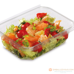 Optipack boite salade traiteur froide avec couvercle charnière 370 ml - vendu par 600