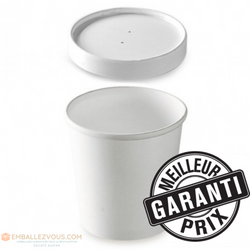 Pots à soupe carton renforcé blanc  ø99x98,8 - 480ml - vendu par 500 unités