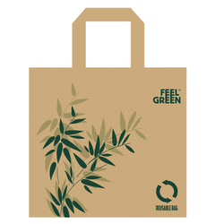Sac papier kraft 'feel green' 45+20x40cm spunbond - carton de 50