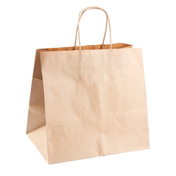 Sac papier kraft kraft avec anses 26+17x24cm - carton de 250