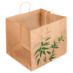 Sac papier kraft 'feel green' 43+33x33cm naturel kraft - carton de 100