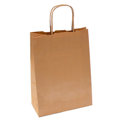 Sac papier kraft avec anses 20+10x29cm naturel kraft - carton de 250