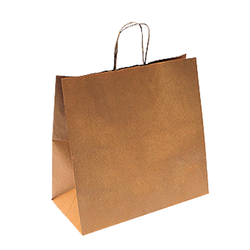 Sac papier kraft avec anses 32+16x31cm naturel kraft - carton de 250