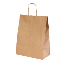 Sac papier kraft avec anses 32+16x43cm naturel kraft - carton de 250