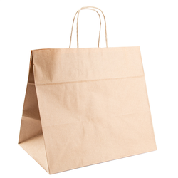 Sac papier kraft avec anses 32+21x28,5cm naturel kraft - carton de 250