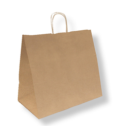 Sac papier kraft avec anses 36+21x33,5cm naturel kraft - carton de 250