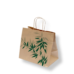 Sac papier kraft avec anses 'feel green' 26+17x24cm naturel kraft - carton de 250