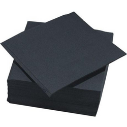 Serviettes papier pure ouate microgaufrées 2 points NOIRes 38x38 - carton de 1440