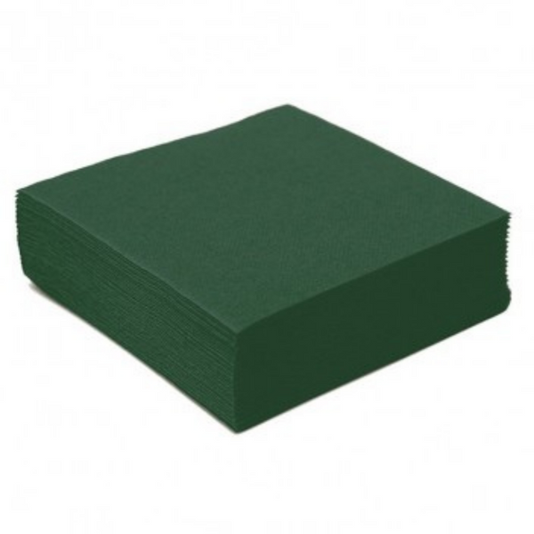 Serviettes pure ouate microgaufrées 2 points vert sapin 38x38 - vendu par 1440