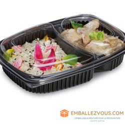 Boîte Cookipack 2 Compartiments Micro-Ondable 1090ml (675+415ml) - Lot de 320