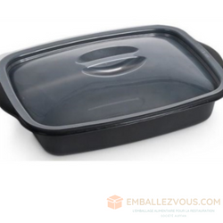 Barquette avec couvercle marmipack chaud noir et transparent 900 ml vendu par 125 - ma900n