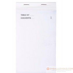 BLOC NOTE DE COMMANDE MAÎTRE D´HÔTEL DUPLI 75X150 MM SACHET DE 10