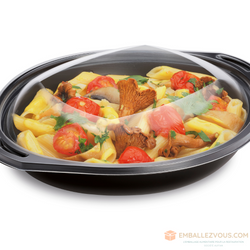 Plat individuel avec couvercle micro ondable wokipack 900 ml - l243-l204xh49-h24mm - vendu par 180