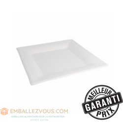 Assiette carre fibre de canne ø26cm carton de 300 - afc 260 carre