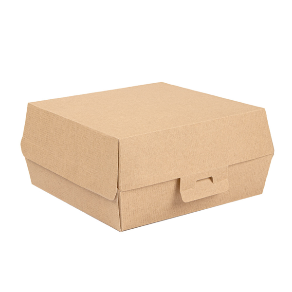 Boîtes hamburger naturel 17,6x16+7,8(h) cm carton ondulé THEPACK - vendu par 300 (PU 0,253€)