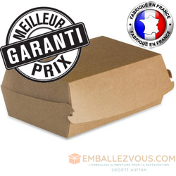 Boîte hamburger + Frites rectangle 240x137+75 cm kraft - vendu par 300