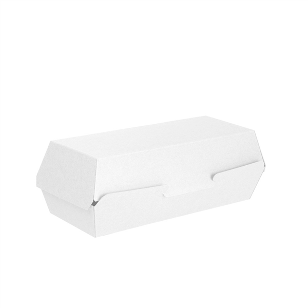 Boîte hot dog THEPACK 23,5x9x6,3cm blanc carton ondulé biodégradable - vendu par 450 (PU 0,17€)