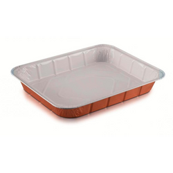 Récipients laqués 2625 ml 32,2x26,2x4 cm cuivre aluminium - vendu par 50 unités (prix unitaire = 0,84 euros)