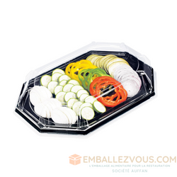 Plat de presentation festipack octogonal noir 35x25cm